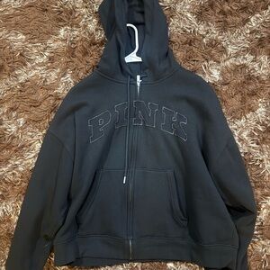 5 Used women’s Pink Zip up hoodies and 1 Peloton size large